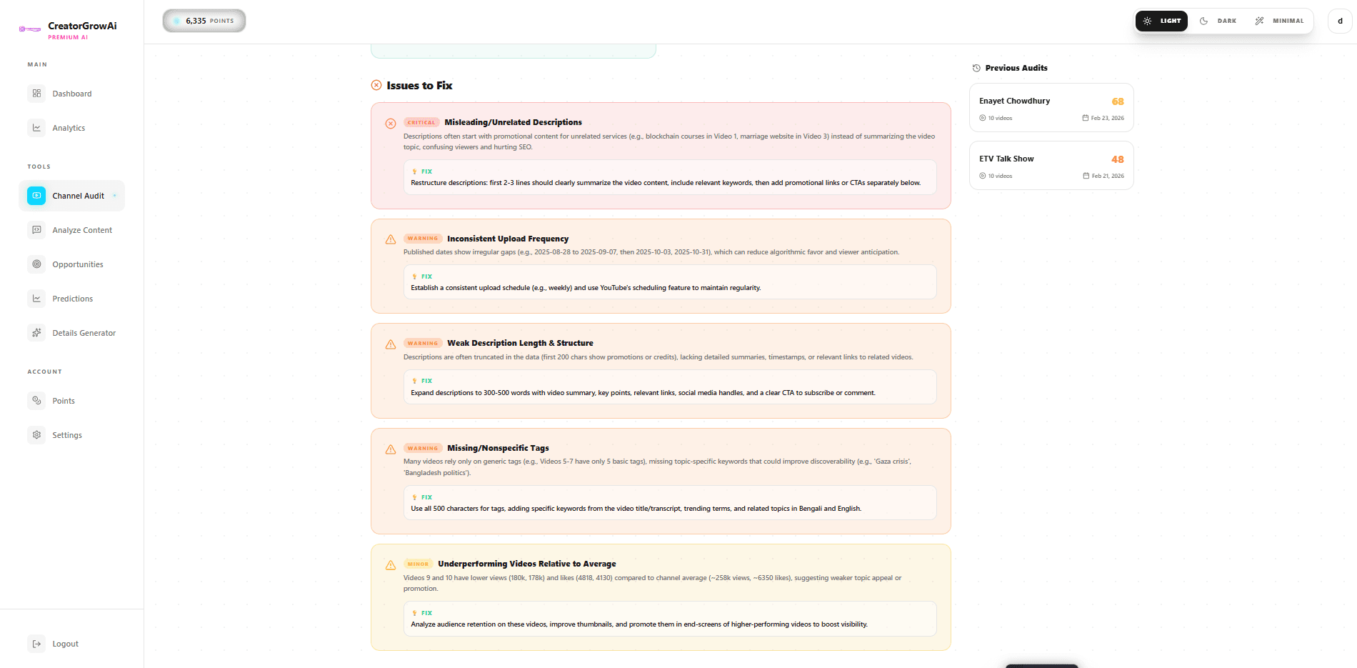 Channel Audit - Screenshot 3